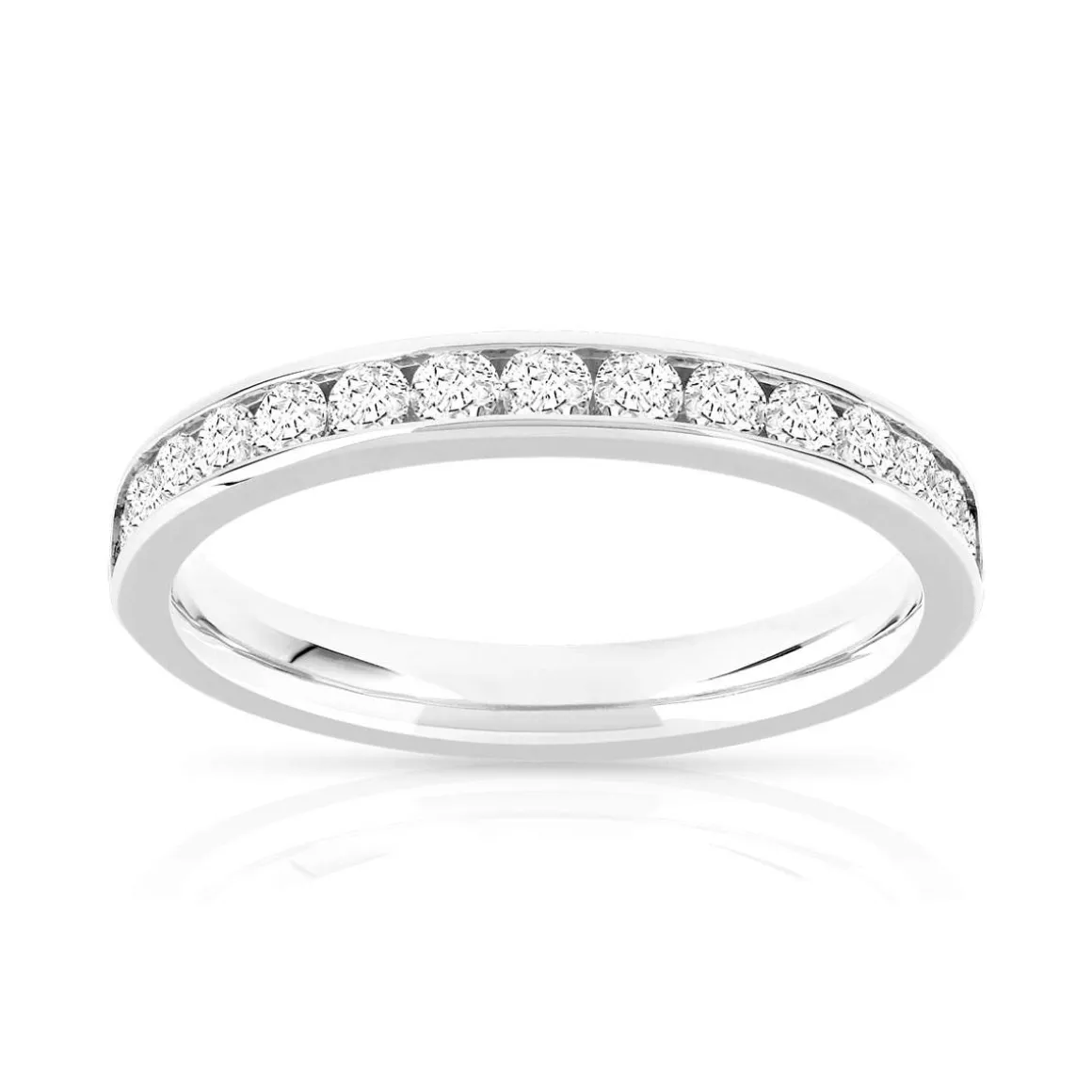 Alliance demi-tour or 750 blanc diamant HSI