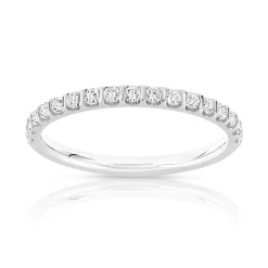 Alliance demi-tour or 750 blanc diamants synthétiques 0.25 ct.