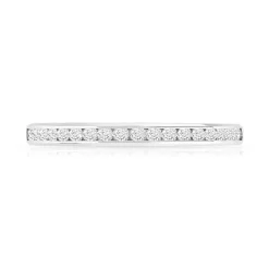 Alliance demi-tour or 750 blanc diamants synthétiques 0.25 ct.
