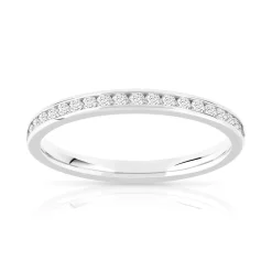 Alliance demi-tour or 750 blanc diamants synthétiques 0.25 ct.