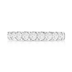 Alliance demi-tour or 750 blanc diamants synthétiques 1 ct.