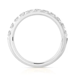 Alliance demi-tour or 750 blanc diamants synthétiques 1 ct.