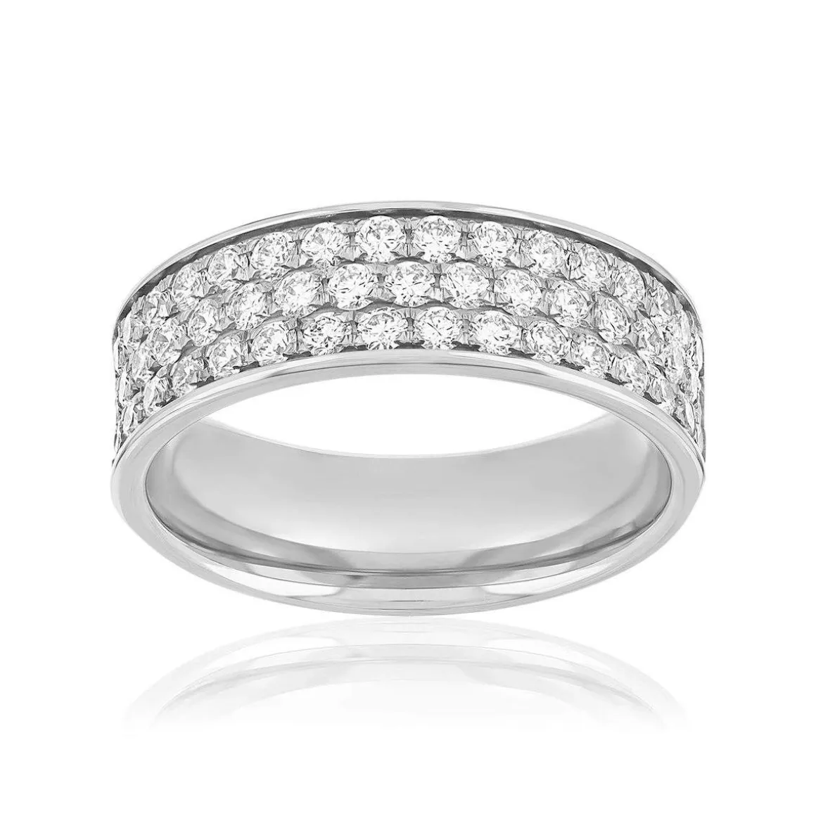 Alliance demi-tour or 750 blanc diamant