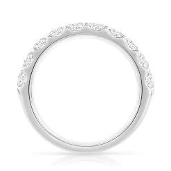 Alliance demi-tour or 750 blanc diamants synthétiques 1 ct.
