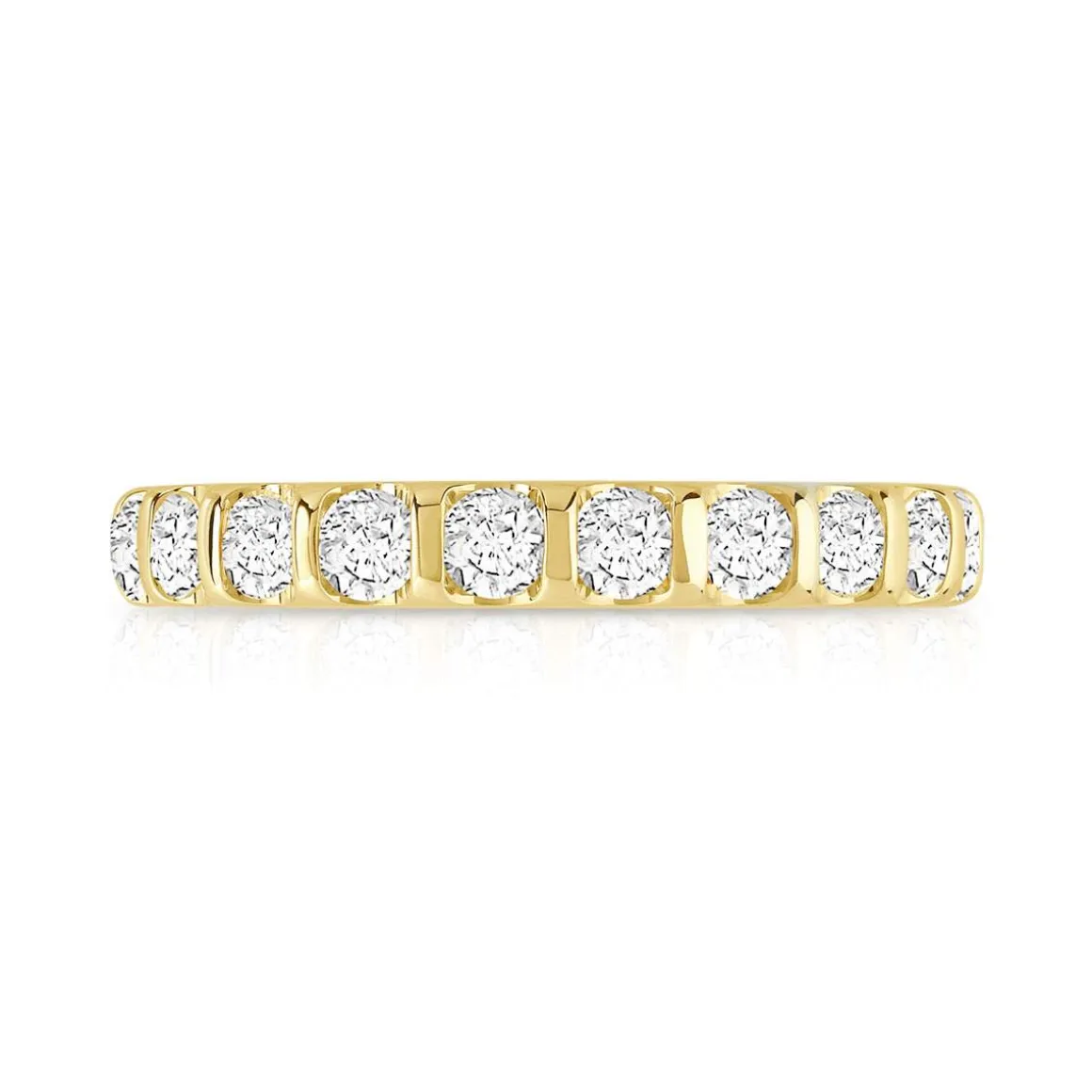 Alliance demi-tour or 750 jaune diamant H/SI