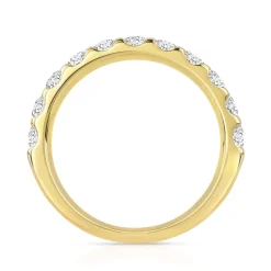 Alliance demi-tour or 750 jaune diamant H/SI