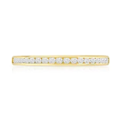 Alliance demi-tour or 750 jaune diamants synthétiques 0.25 ct.