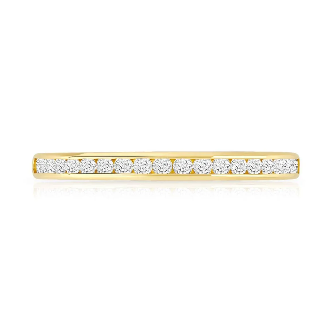 Alliance demi-tour or 750 jaune diamants synthétiques 0.25 ct.