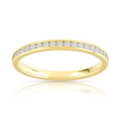 Alliance demi-tour or 750 jaune diamants synthétiques 0.25 ct.
