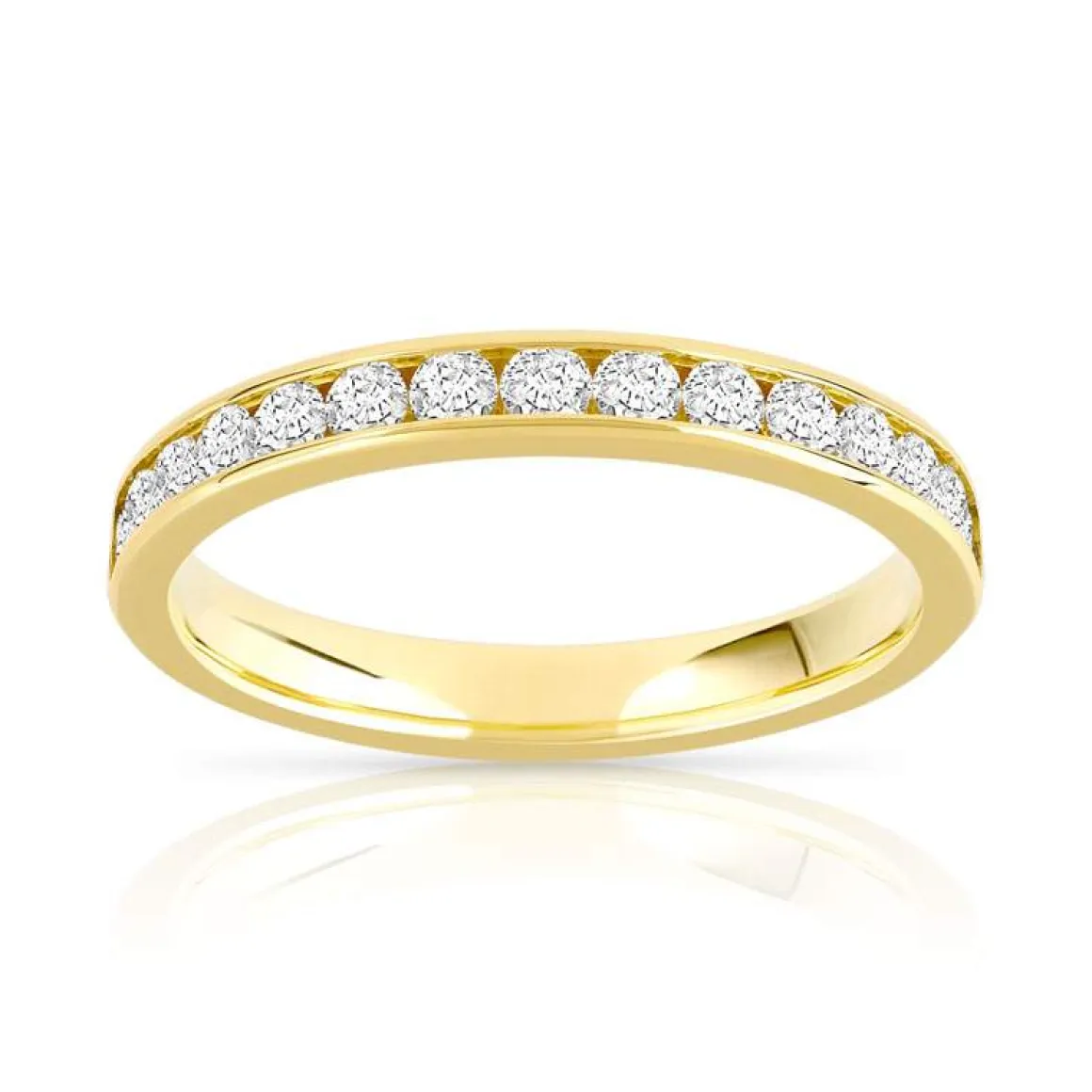 Alliance demi-tour or 750 jaune diamant