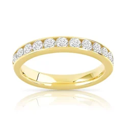 Alliance demi-tour or 750 jaune diamant