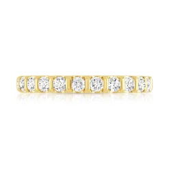 Alliance demi-tour or 750 jaune diamants synthétiques 0.50 ct.