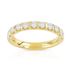 Alliance demi-tour or 750 jaune diamant
