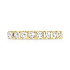 Alliance demi-tour or 750 jaune diamant