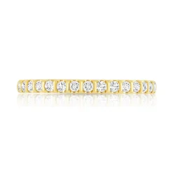 Alliance demi-tour or 750 jaune diamants synthétiques 0.25 ct.