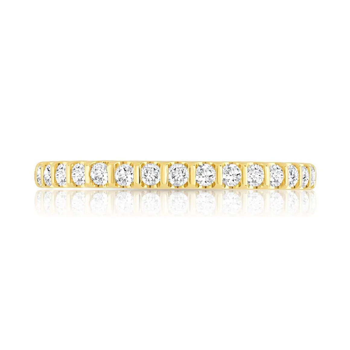 Alliance demi-tour or 750 jaune diamants synthétiques 0.25 ct.