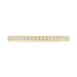 Alliance demi-tour or 750 jaune diamants synthétiques 0.15 ct.