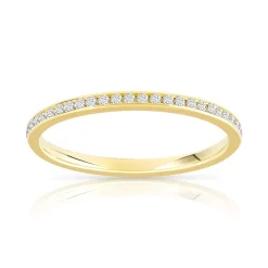 Alliance demi-tour or 750 jaune diamants synthétiques 0.15 ct.