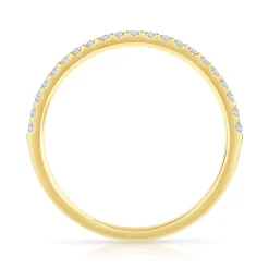 Alliance demi-tour or 750 jaune diamants synthétiques 0.15 ct.