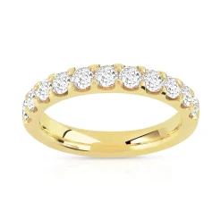 Alliance demi-tour or 750 jaune diamant H/SI