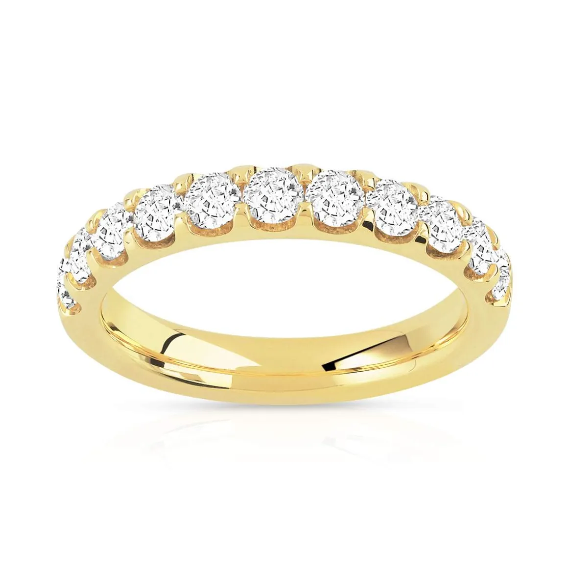 Alliance demi-tour or 750 jaune diamant H/SI