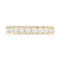 Alliance demi-tour or 750 jaune diamants synthétiques 1 ct.