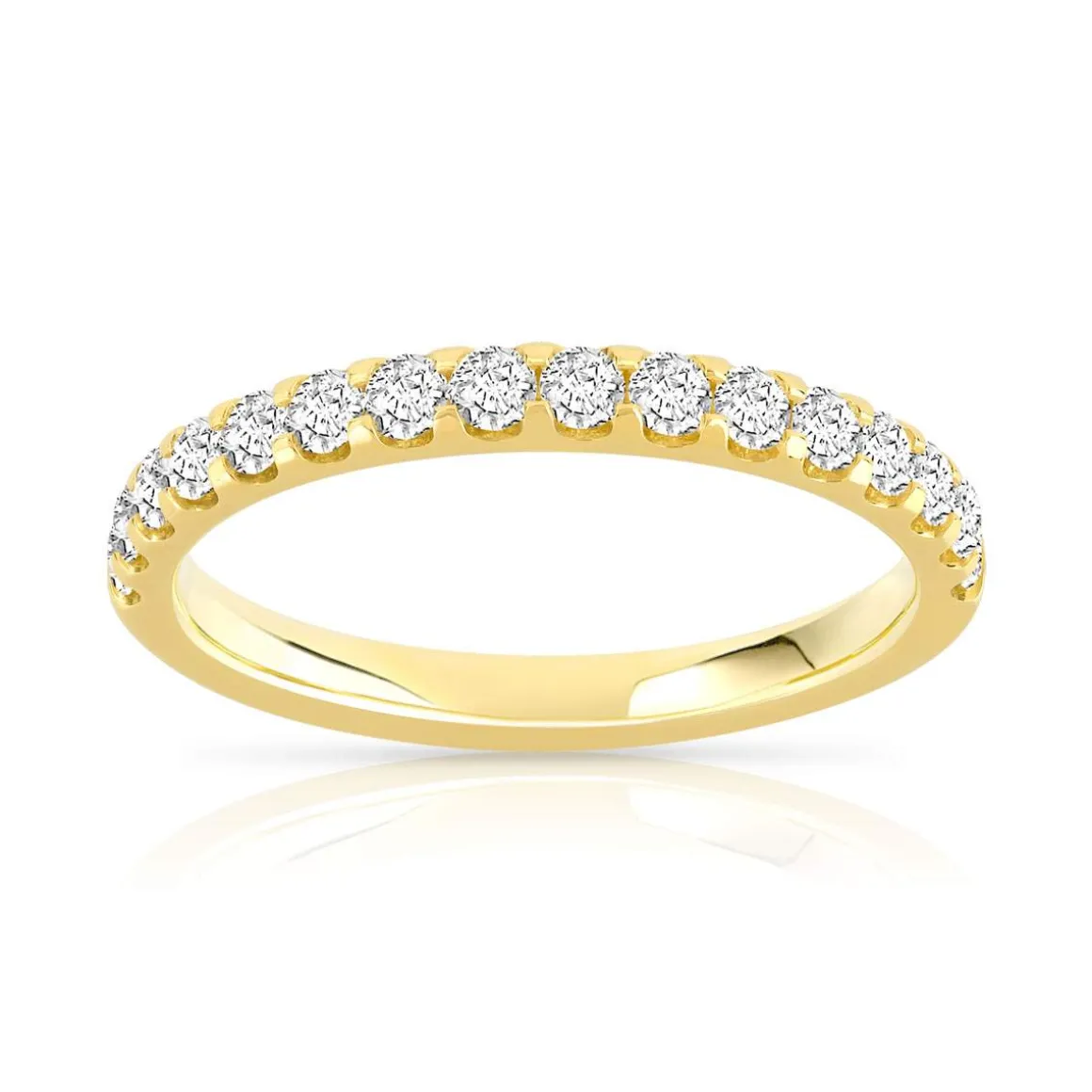 Alliance demi-tour or 750 jaune diamants synthétiques 0.50 carat