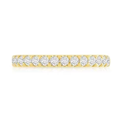 Alliance demi-tour or 750 jaune diamants synthétiques 0.50 carat