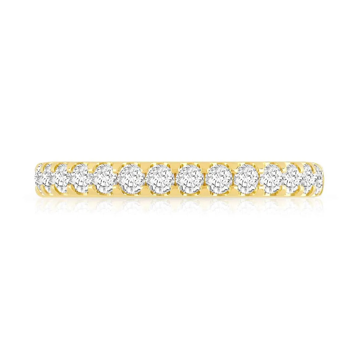 Alliance demi-tour or 750 jaune diamants synthétiques 0.50 carat