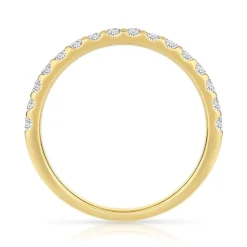 Alliance demi-tour or 750 jaune diamants synthétiques 0.50 carat