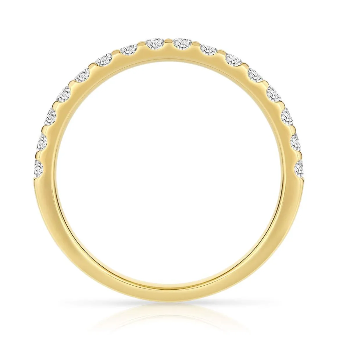 Alliance demi-tour or 750 jaune diamants synthétiques 0.50 carat