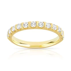 Alliance demi-tour or 750 jaune diamant H/SI