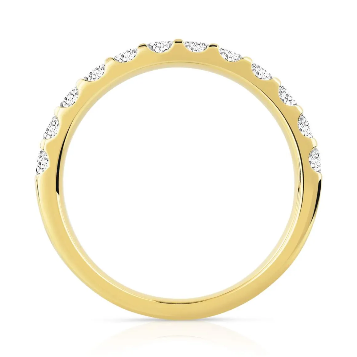 Alliance demi-tour or 750 jaune diamant H/SI