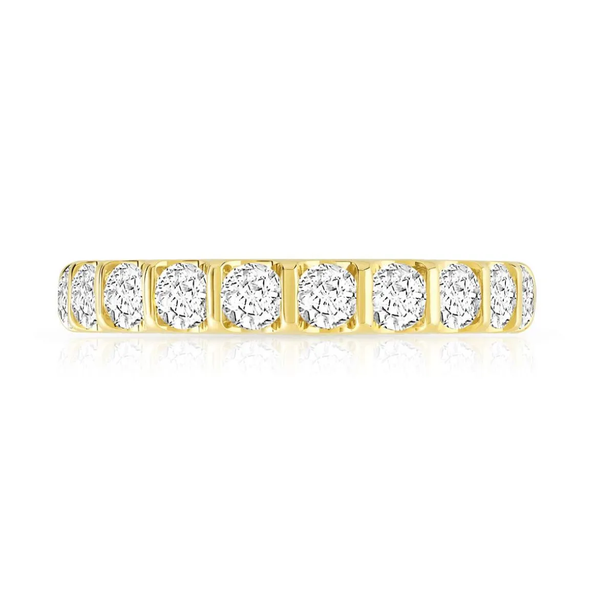 Alliance demi-tour or 750 jaune diamant H/SI