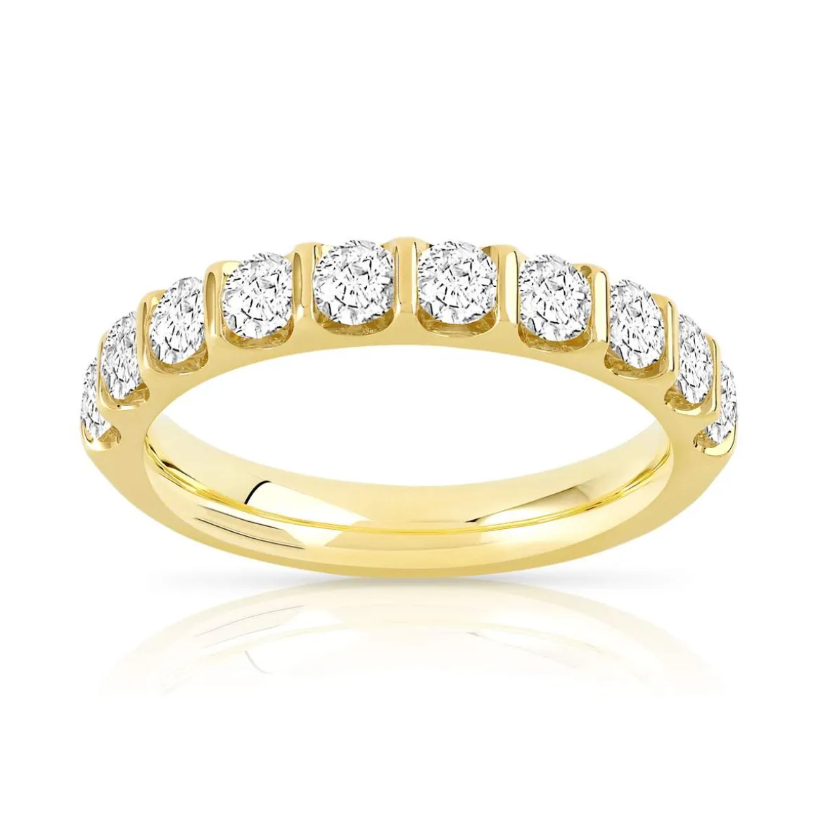 Alliance demi-tour or 750 jaune diamant H/SI