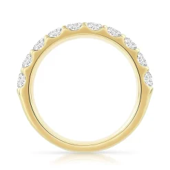Alliance demi-tour or 750 jaune diamants synthétiques 1 ct.