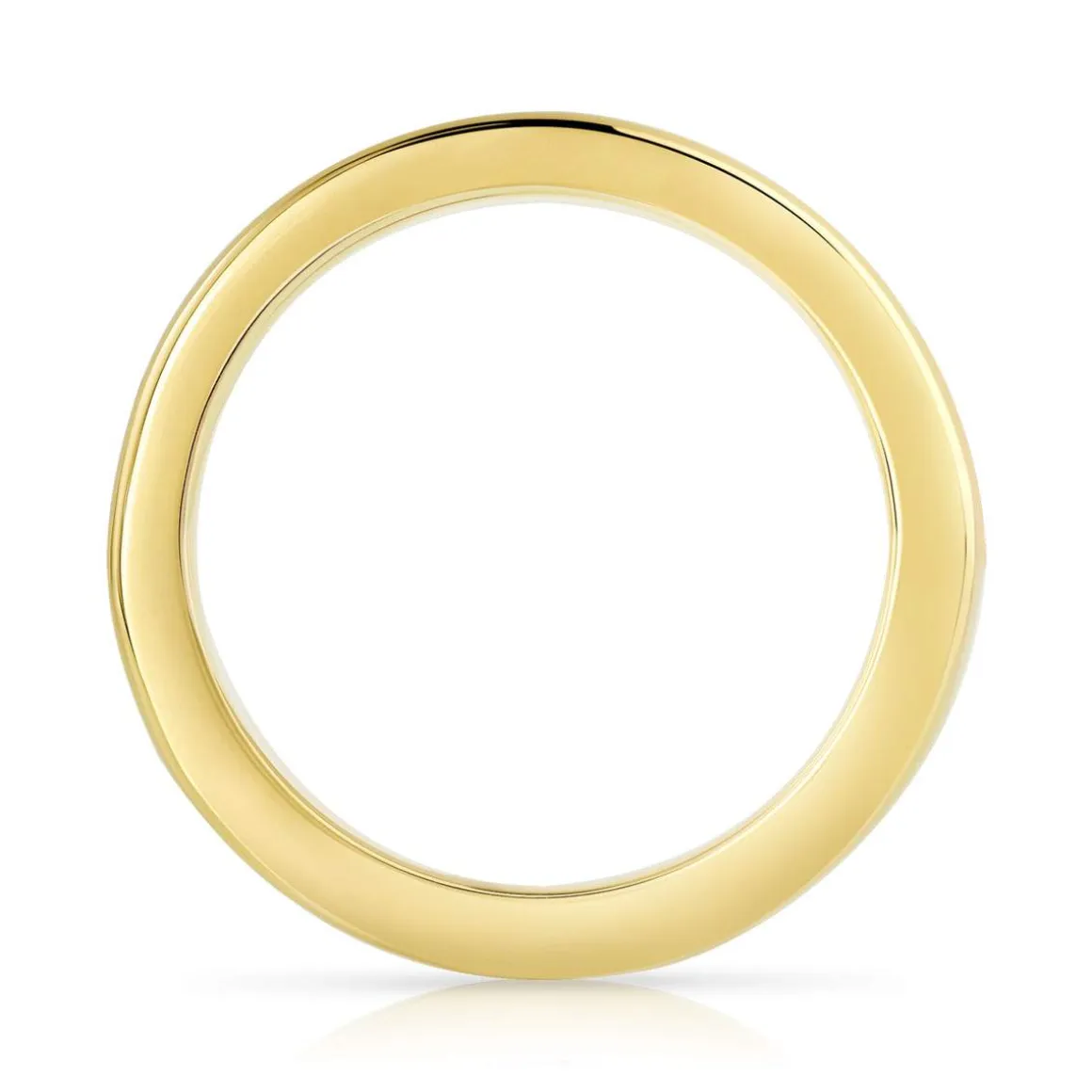 Alliance demi-tour or 750 jaune diamants synthétiques 1 ct.