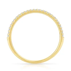 Alliance demi-tour or 750 jaune diamants synthétiques 0.15 carat