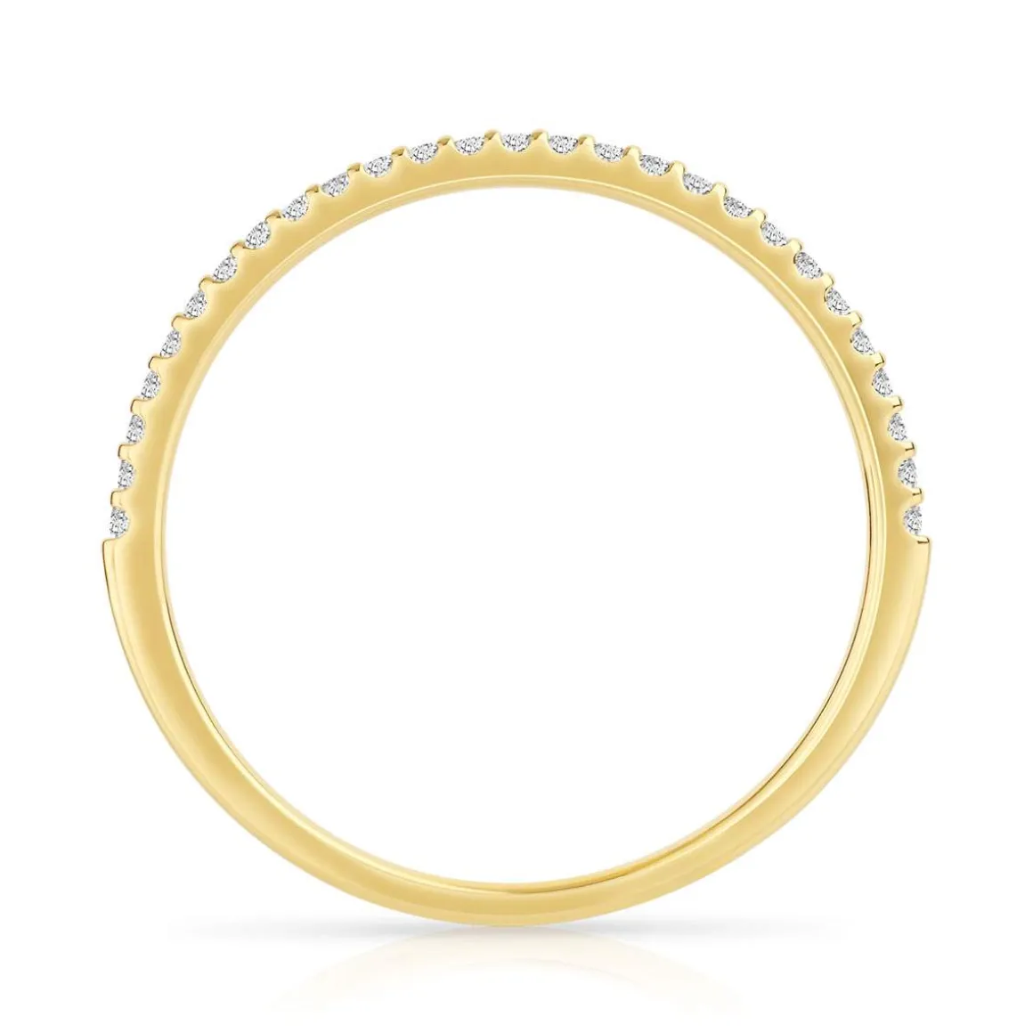 Alliance demi-tour or 750 jaune diamants synthétiques 0.15 carat