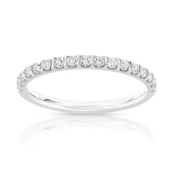 Alliance or 750 blanc demi-tour diamants