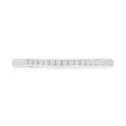 Alliance or 750 blanc demi-tour diamants synthétiques 0,15 carat