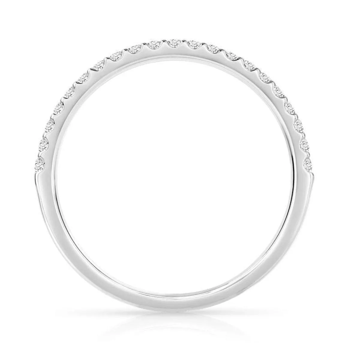 Alliance or 750 blanc demi-tour diamants
