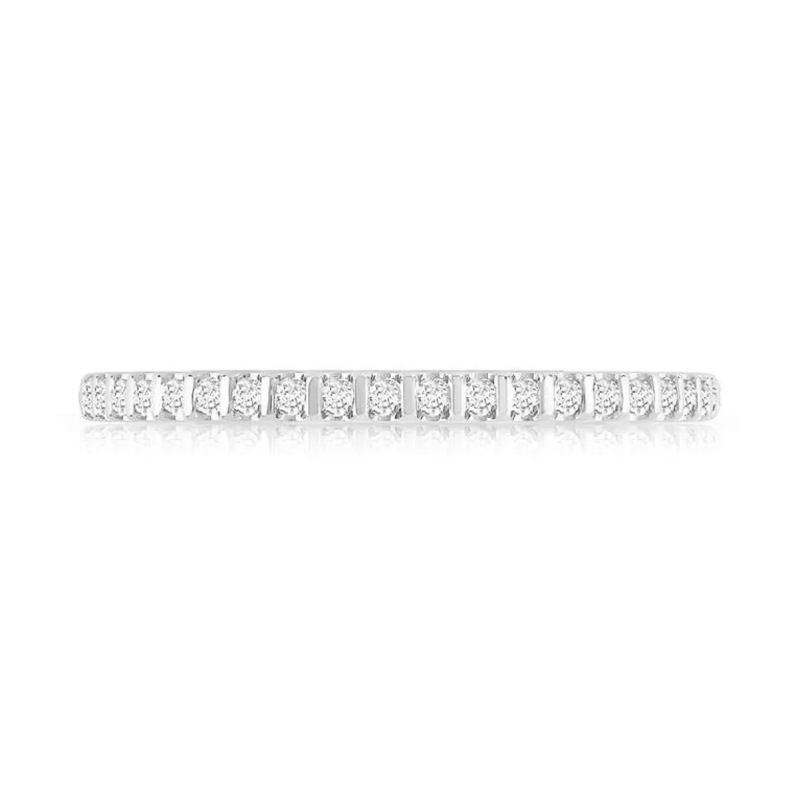 Alliance or 750 blanc demi-tour diamants
