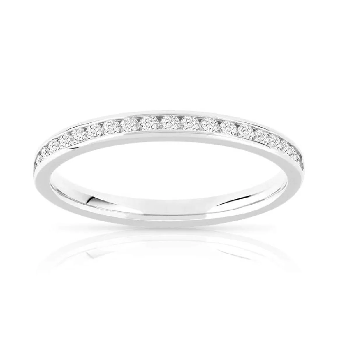 Alliance or 750 blanc demi-tour diamants 0.25 ct 2.1 mm