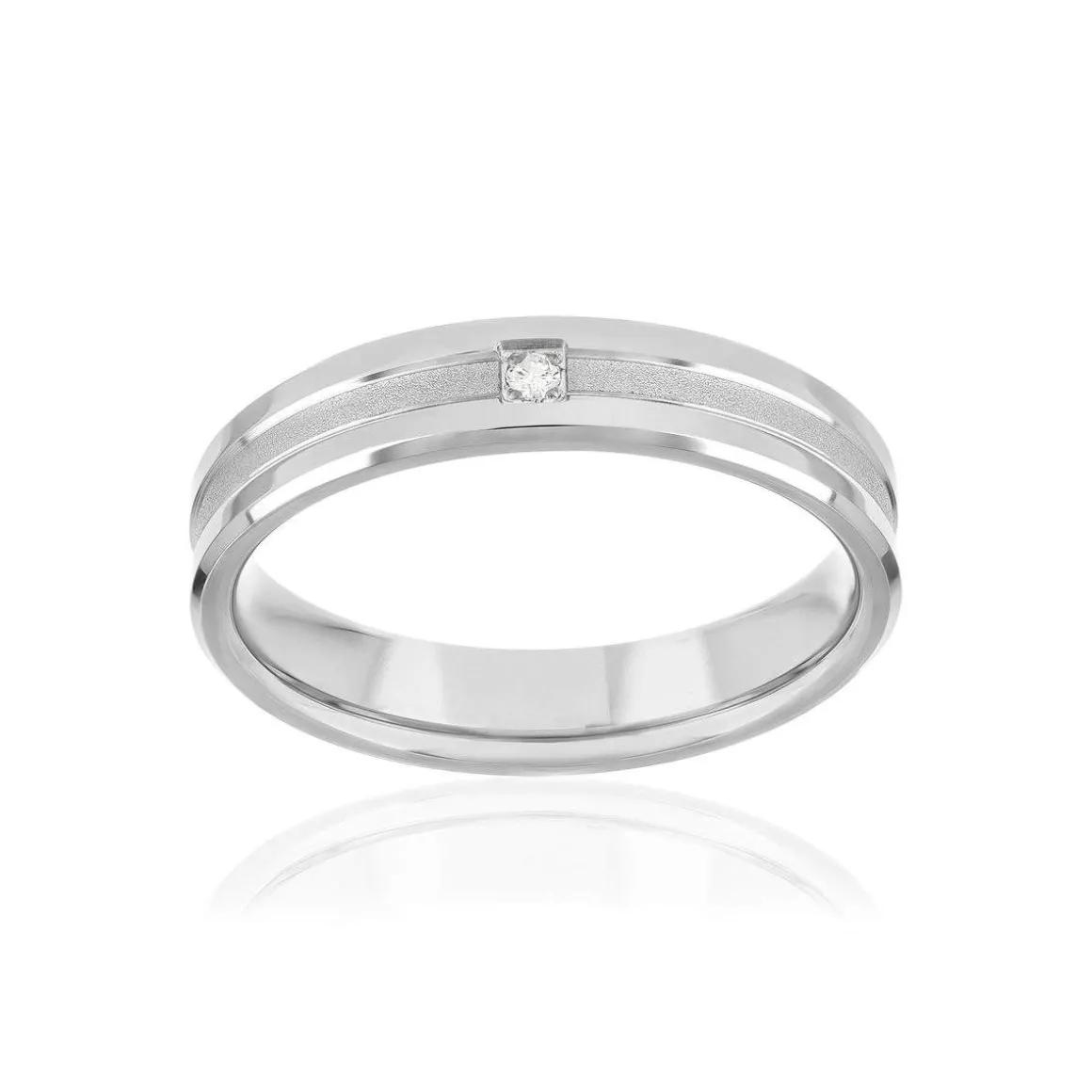 Alliance or 375 blanc diamant HSI 0.02 carat