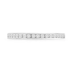 Alliance or 750 blanc diamants synthétiques 0.50 ct 2 mm