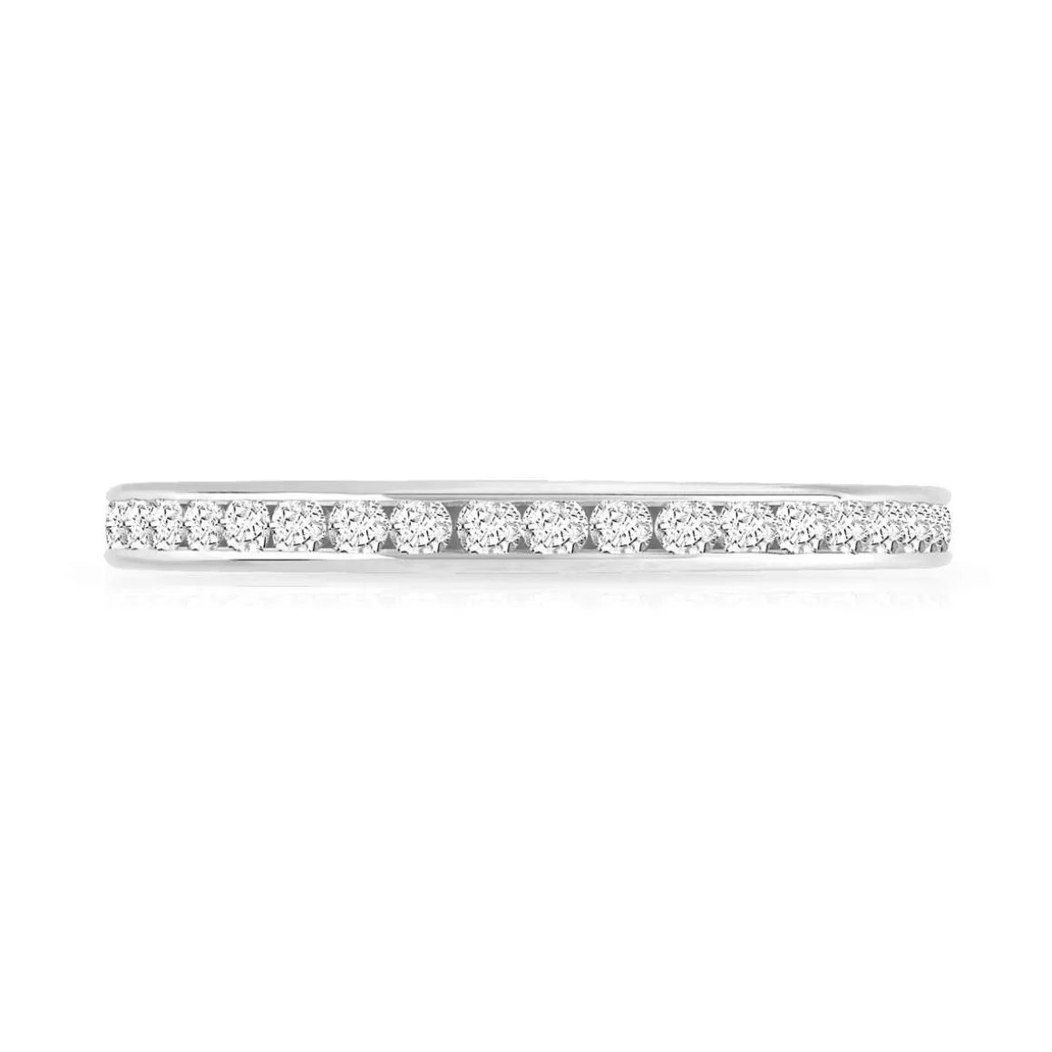Alliance or 750 blanc diamants synthétiques 0.50 ct 2 mm