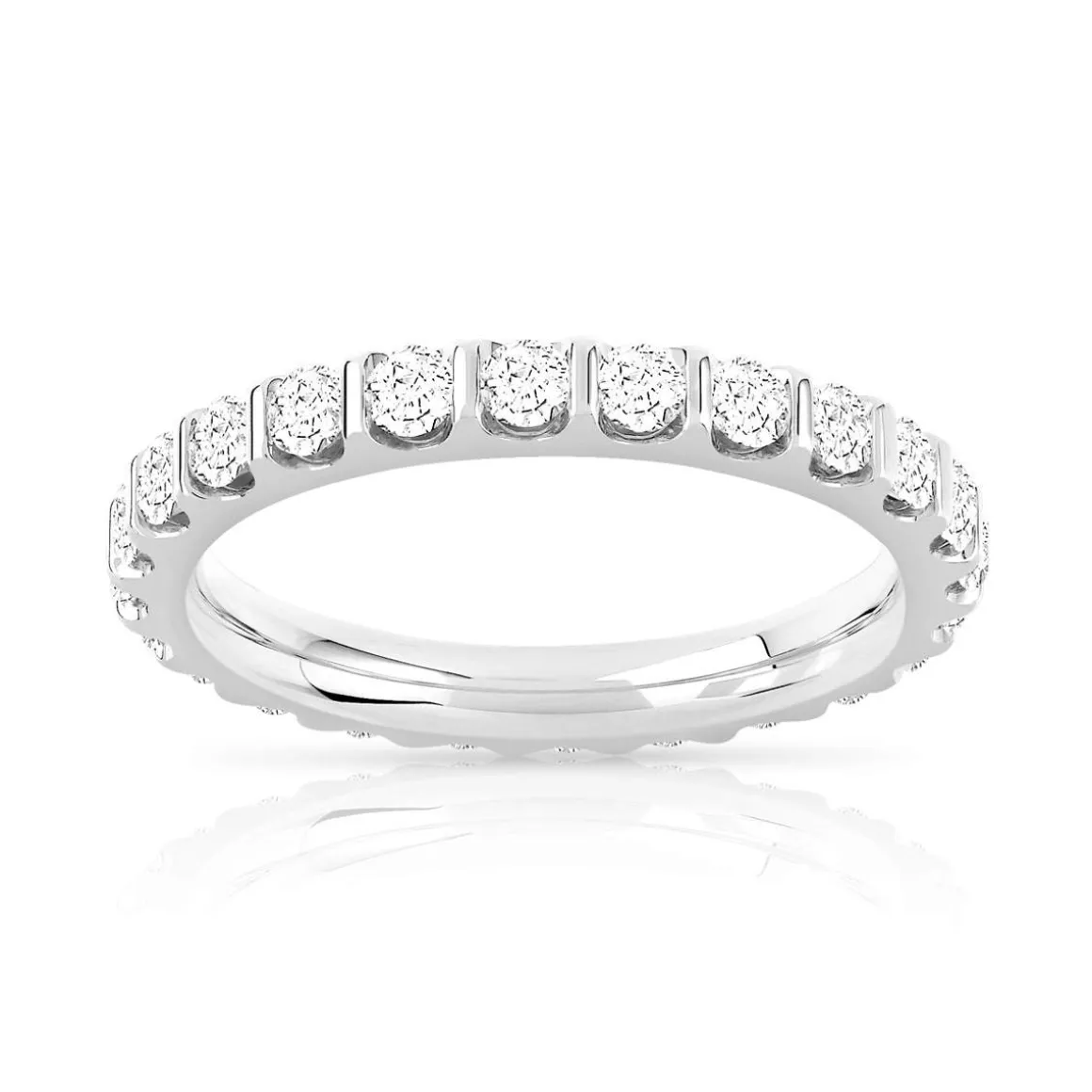 Alliance or 750 blanc diamants synthétiques total 1.50 carat