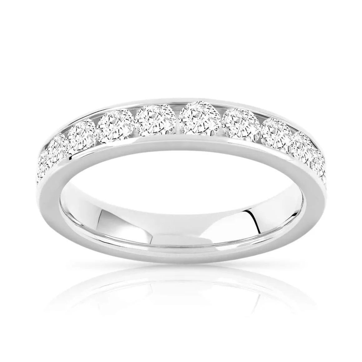 Alliance or 750 blanc diamants synthétiques 2 carats