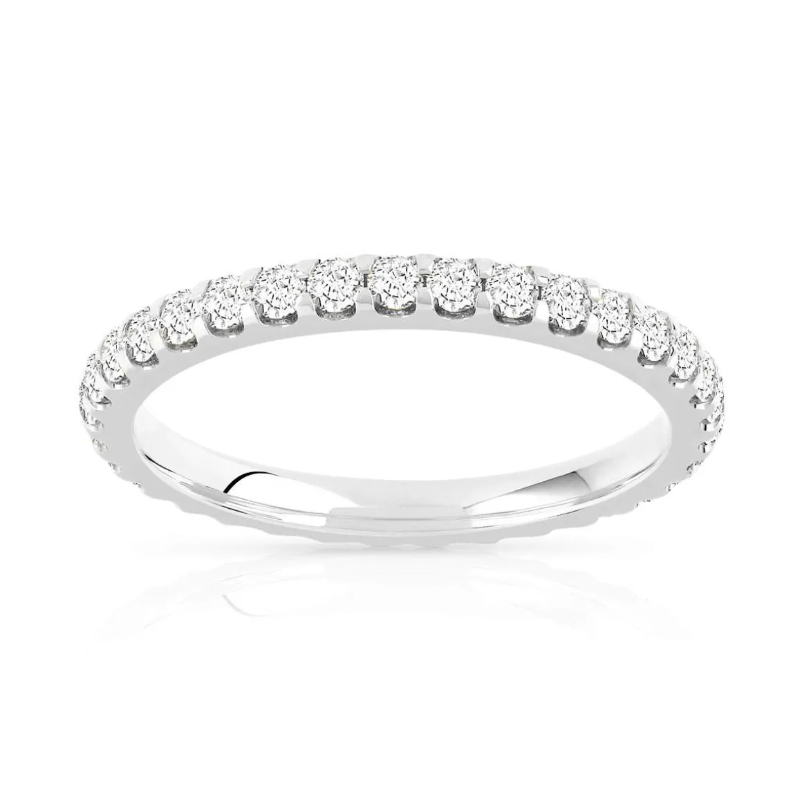Alliance or 750 blanc diamants synthétiques 0.75 carat
